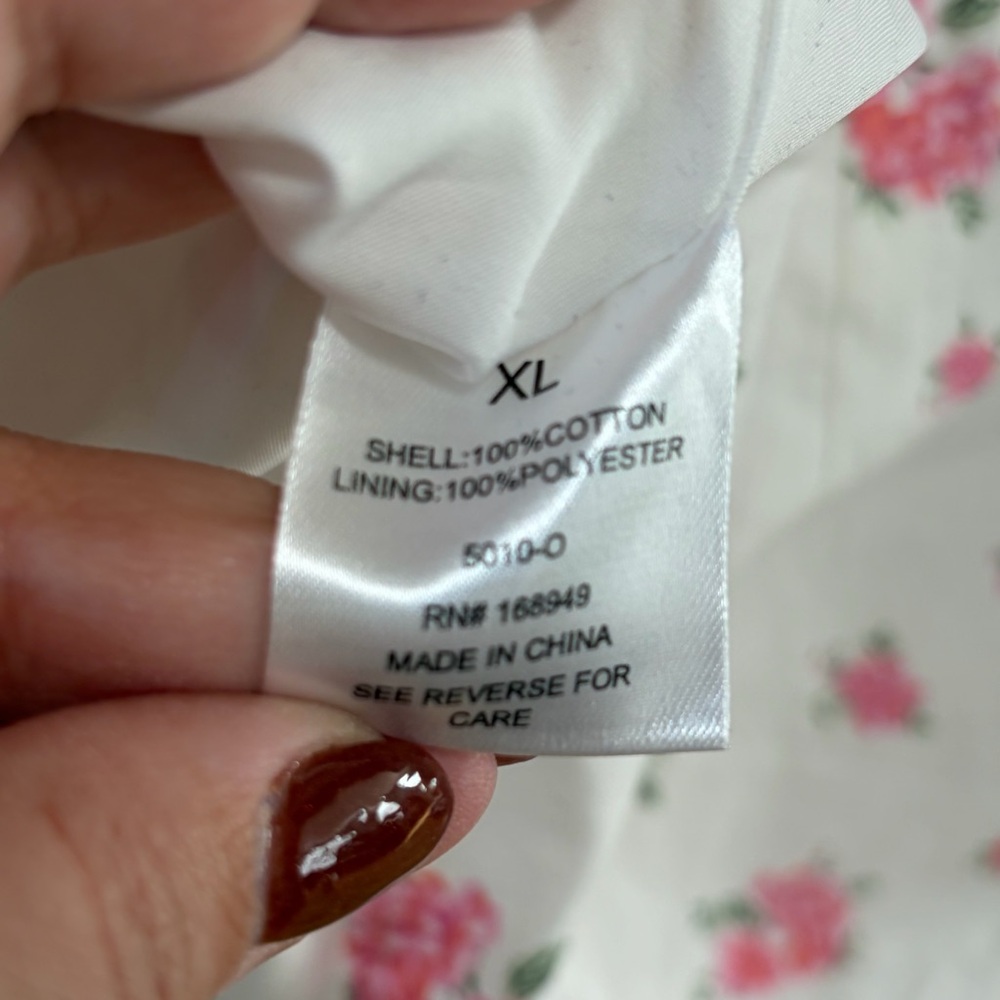 Altar’d State NWOT‎ Lucia Mini Dress size XL White Puff Sleeve Ditsy Floral - Picture 11 of 16